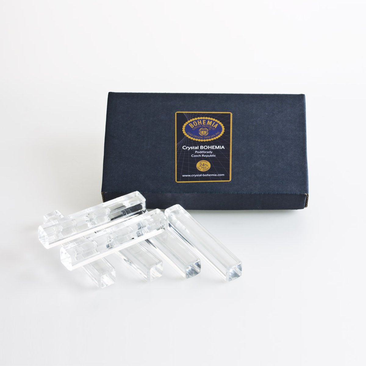 Coffret de 6 porte-couteaux réglette en cristal transparent / cristal, TABLE PASSION