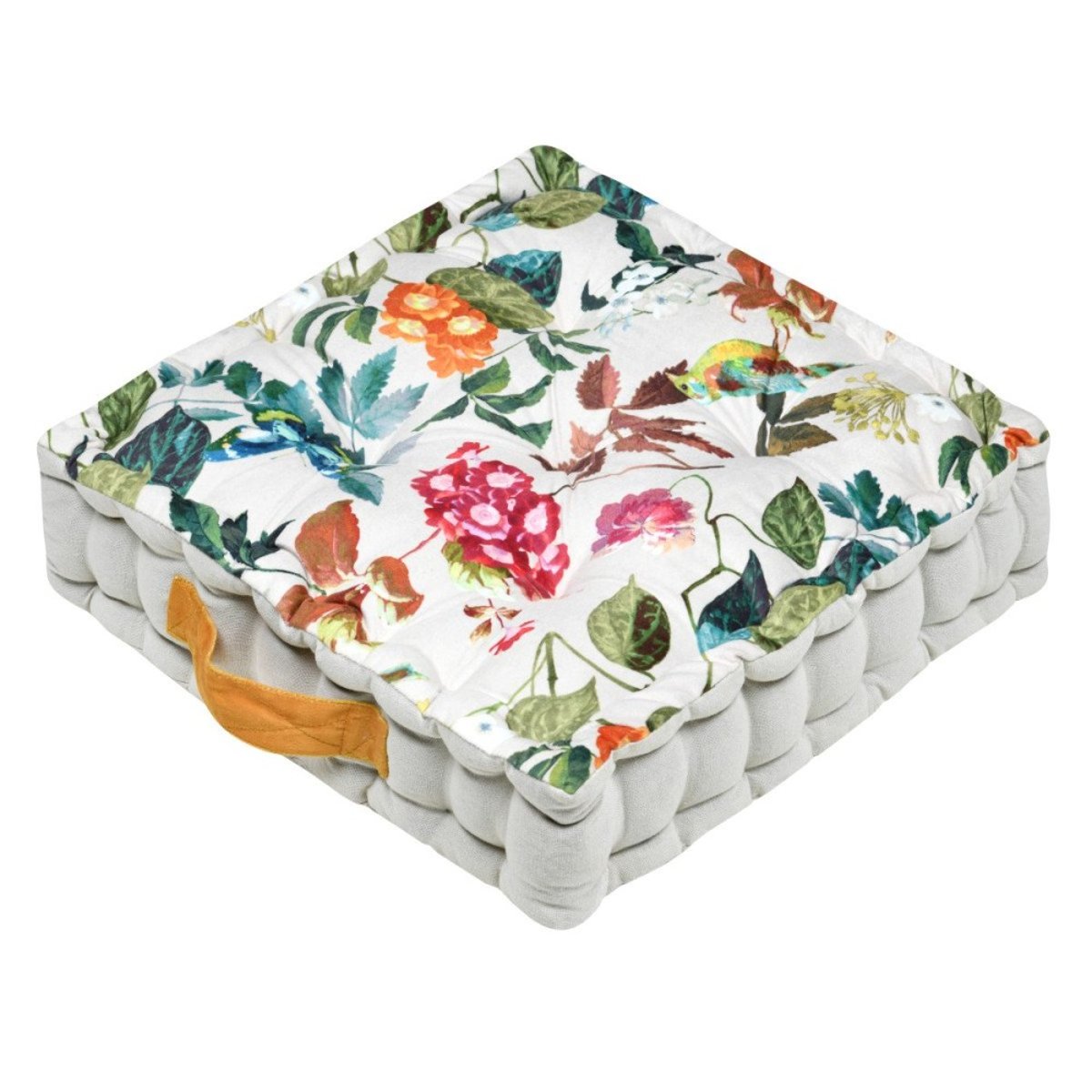 Coussin de sol imprimé à fleurs 45x45x10 multicolore, DECORATIE