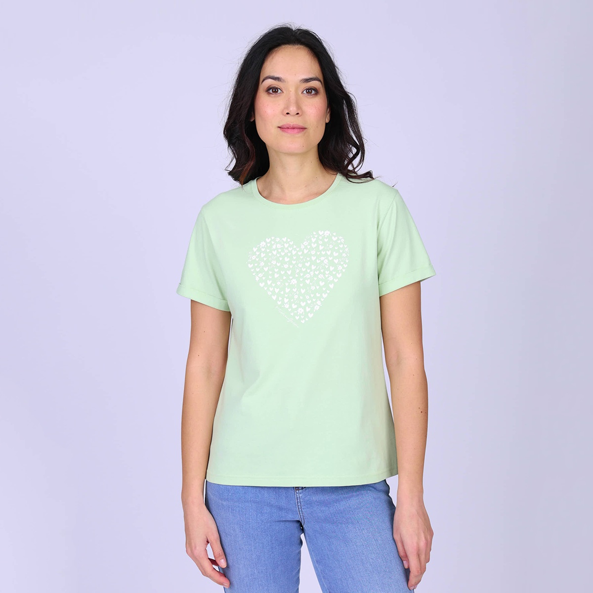 T-shirt cœur Grayce vert clair, MISE AU GREEN