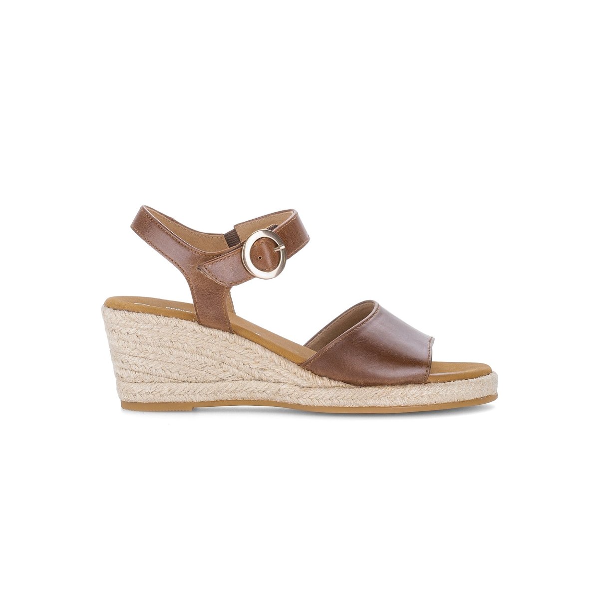 Sandales en cuir à talon compensé beige, GABOR