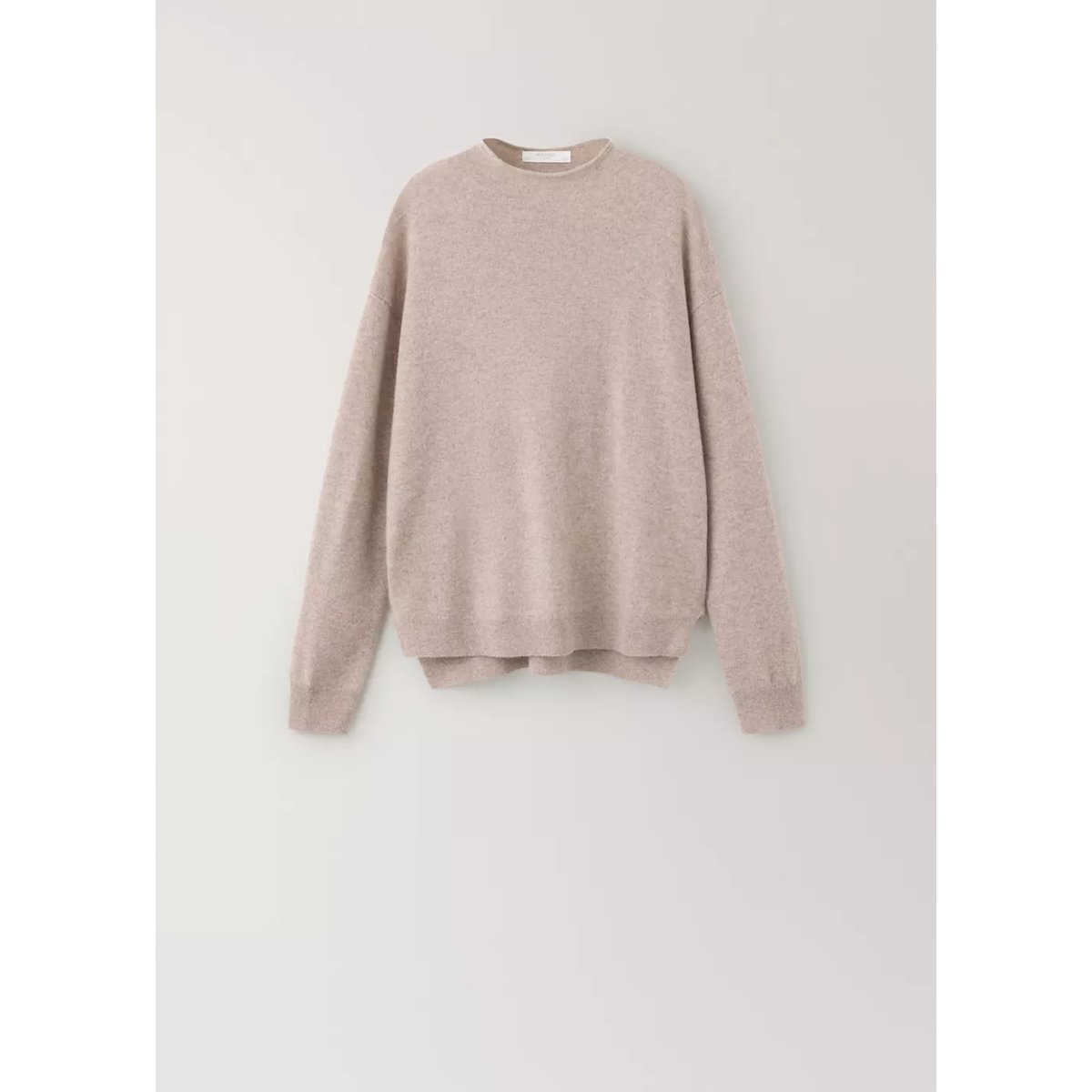 Pull-over 100 % cachemire col montant beige, MANGO