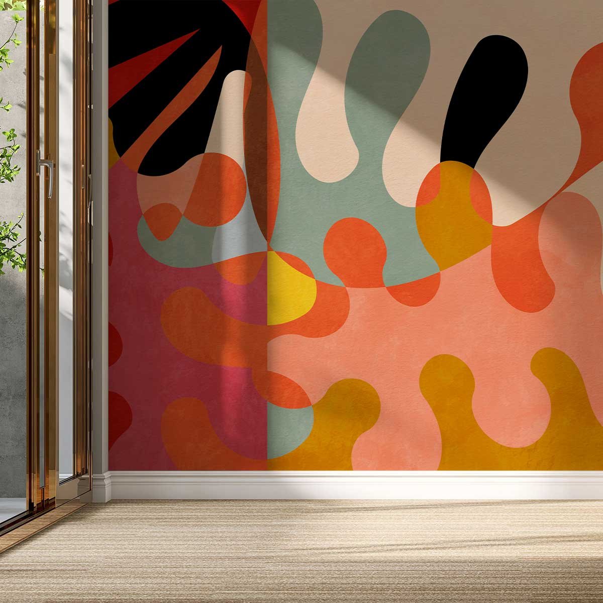 Papier peint formes en folie intissé, HEXOA