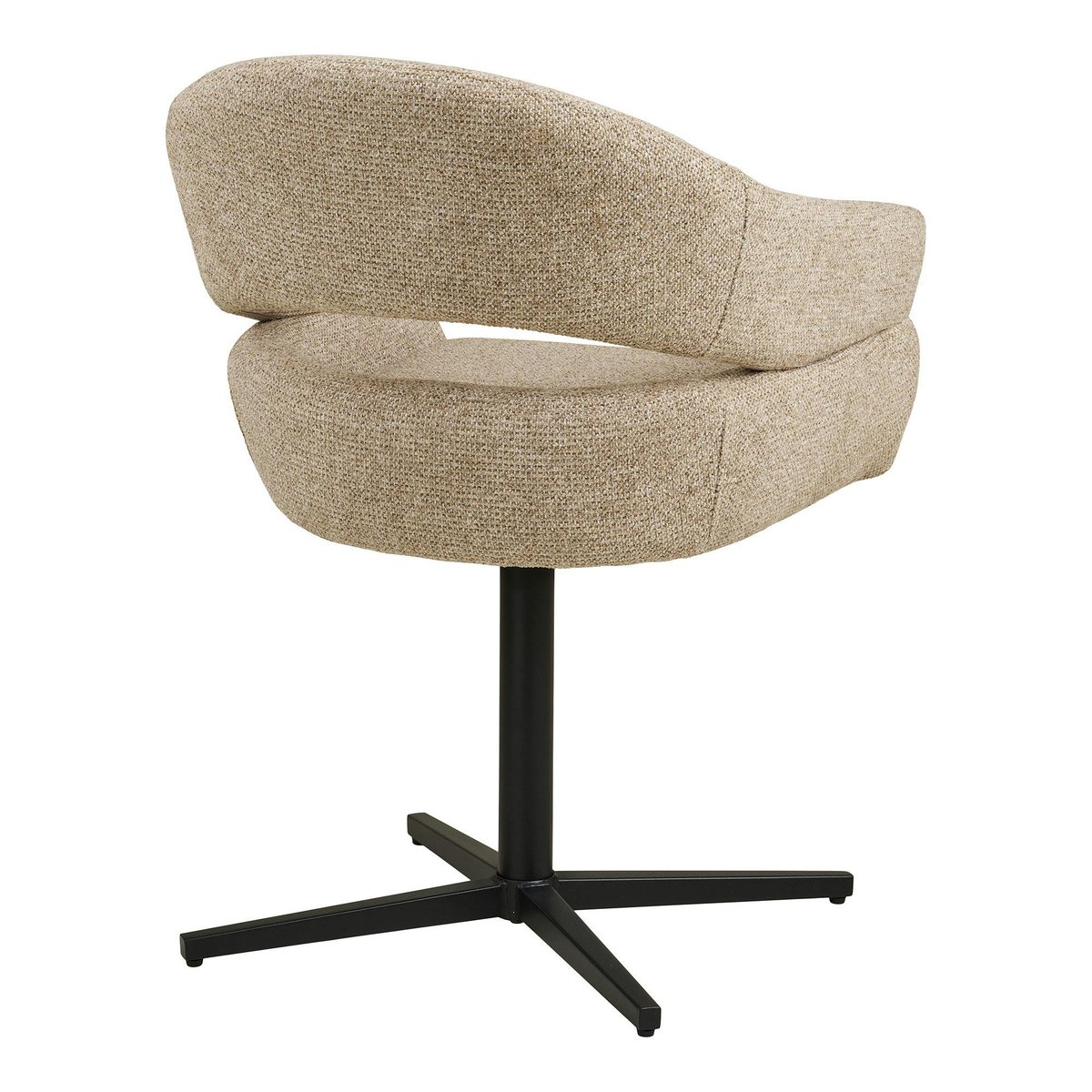 Chaise pivotante moderne en tissu (lot de 2) MONTREUX) beige / noir, PIER IMPORT