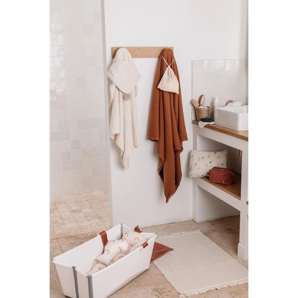 Coussin de bain beige, CANDIDE