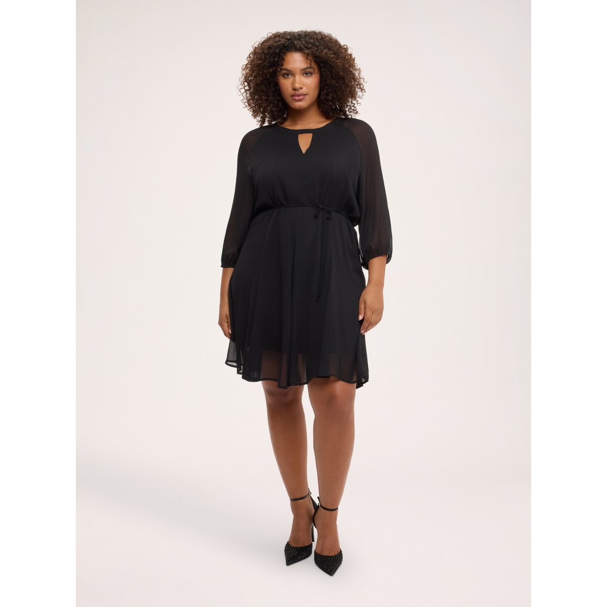 Robe courte évasée noir, FIORELLA RUBINO