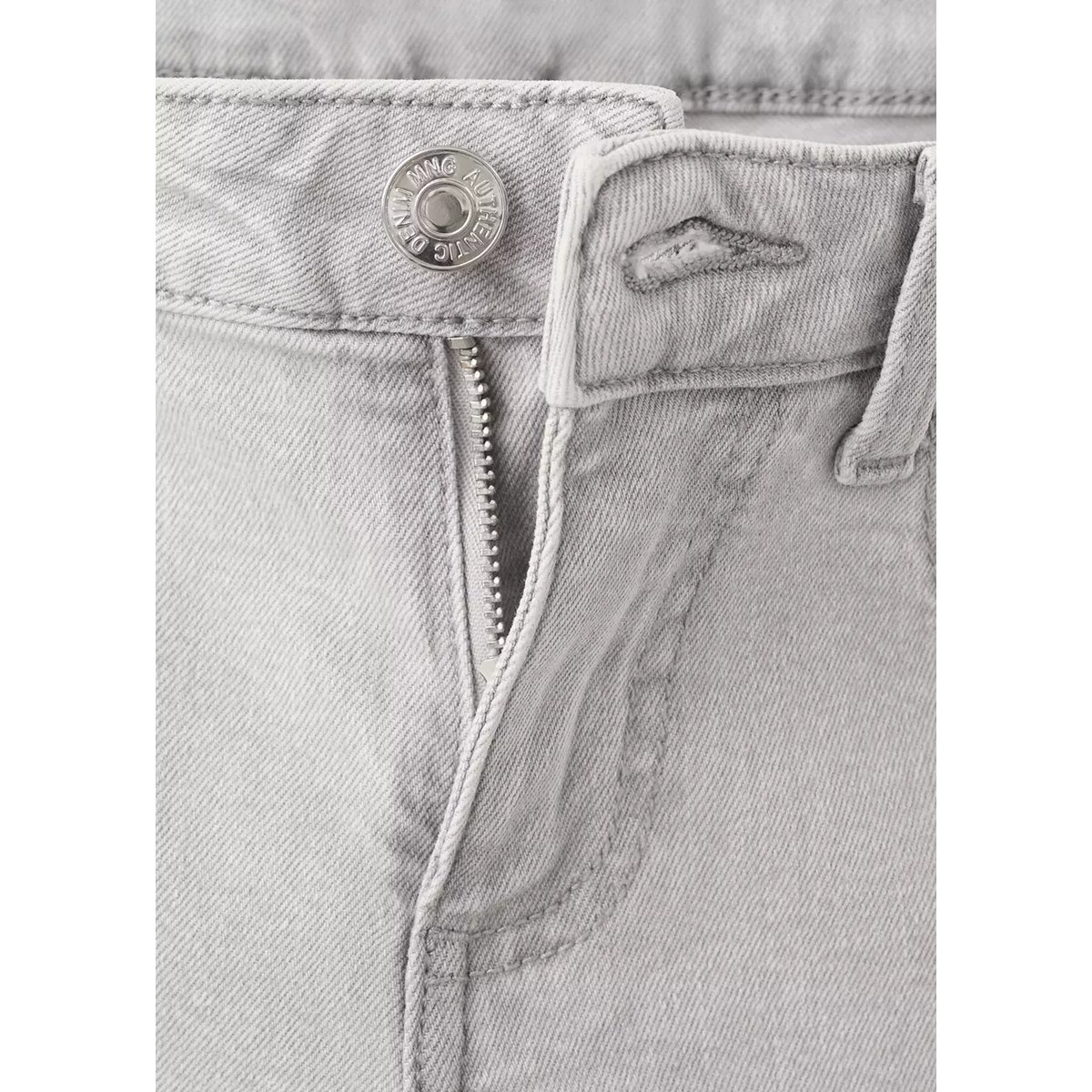 Jean low waist wide leg gris denim, MANGO TEEN