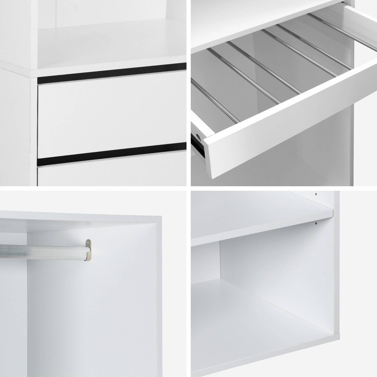 Kit dressing modulable décor bois 3 éléments MODULO blanc, SWEEEK