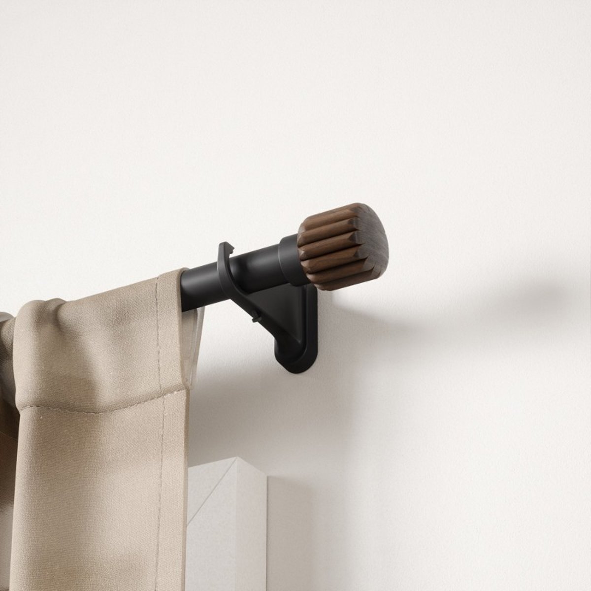 Tringle à rideaux design sans perçage EVIE Pinpoint bois foncé, UMBRA