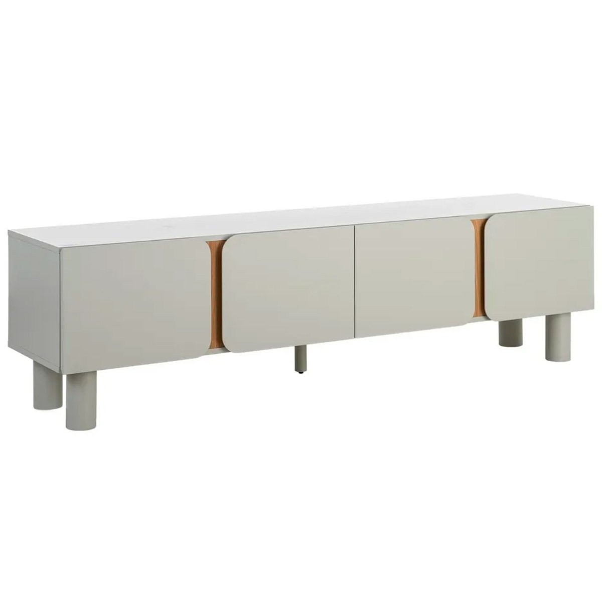 Meuble de télévision design beige et bois 180x40x50cm beige, WADIGA