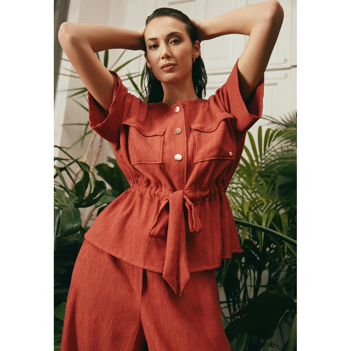 Veste casual à poches rouge foncé, BETTY & CO
