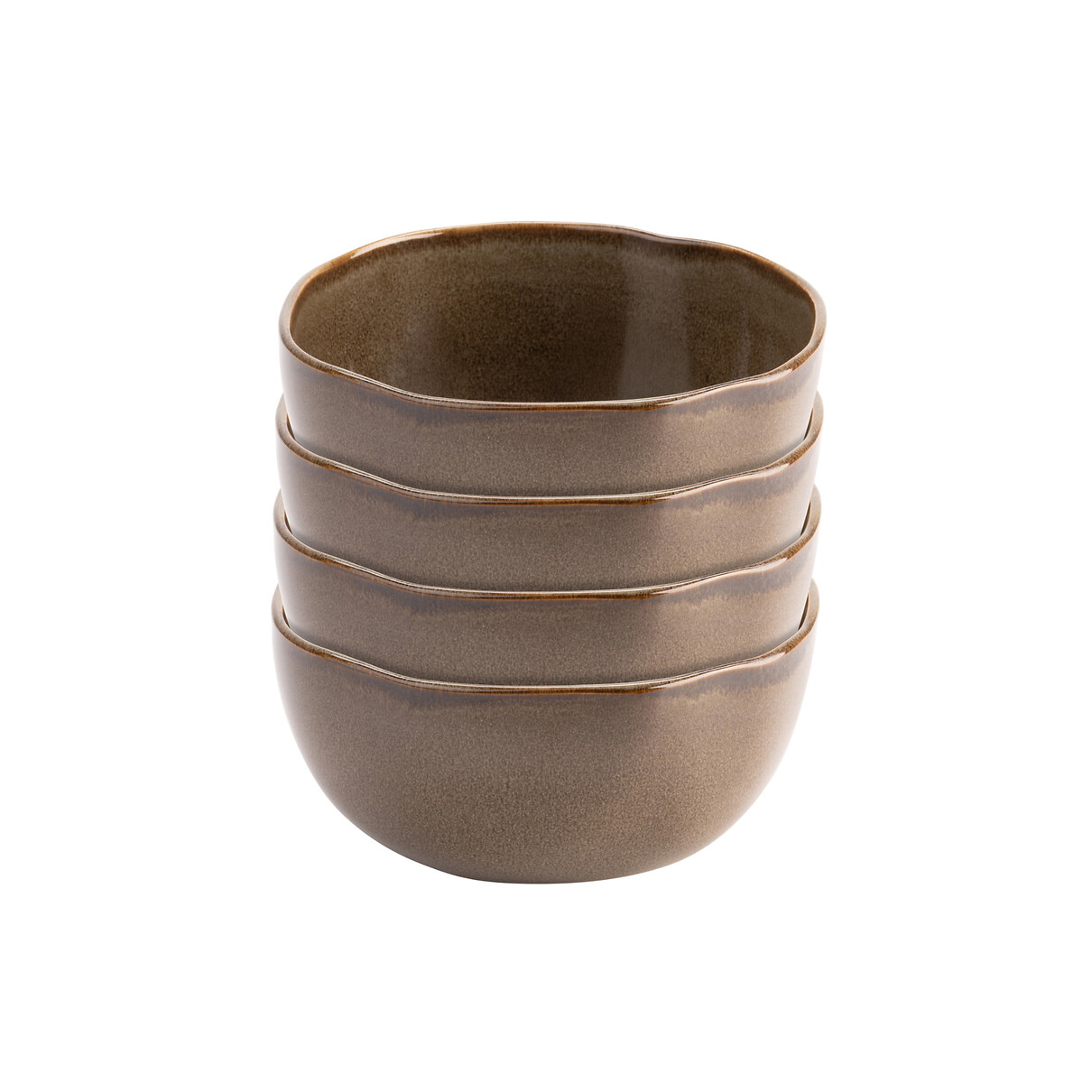 MADE.COM Set of 4 Vinnie Cereal Bowls in Brown brown , MADE