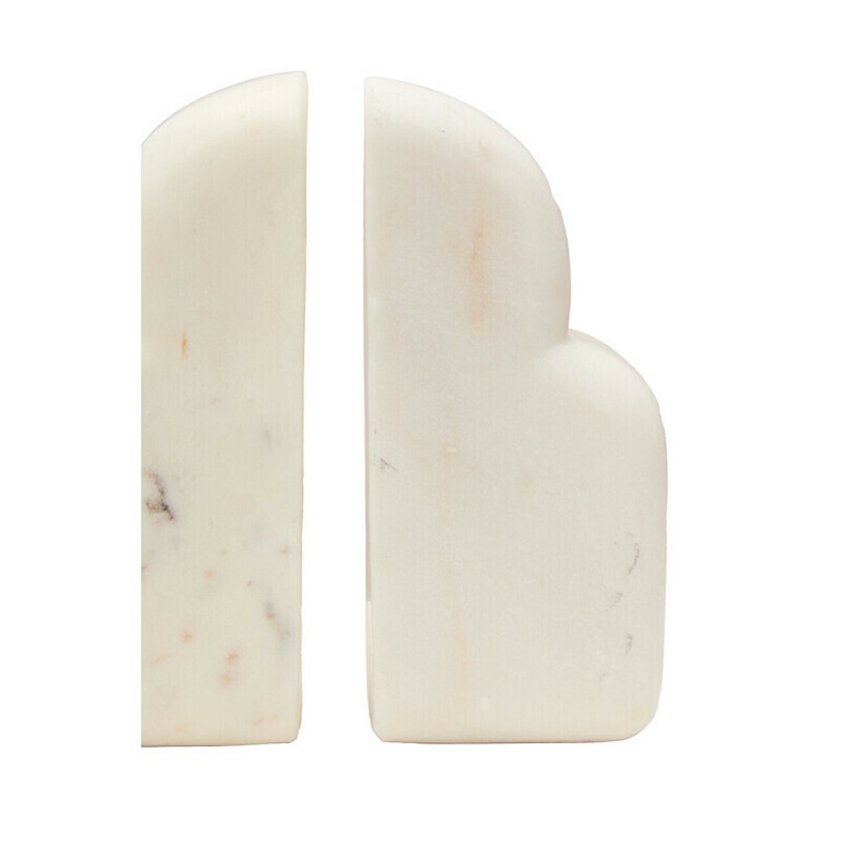 Set Of Two Bookends in White Marble white, FIFTY FIVE SOUTH