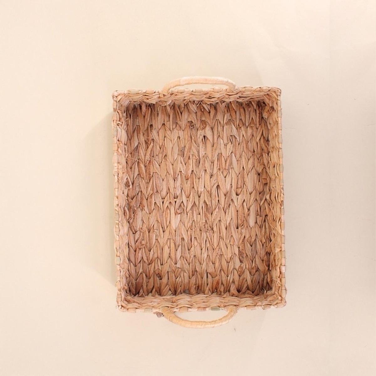 Plateau avec poignées en fibres naturelles 33x25cm naturel, ORNAMI