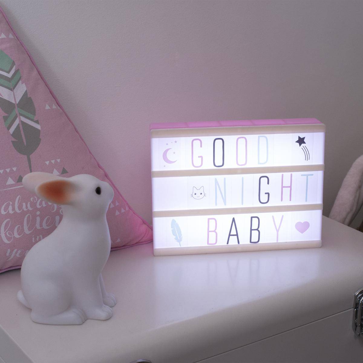 Lampe boîte lumineuse enfant lettres et symboles KORO bleu, ATMOSPHERA FOR KIDS