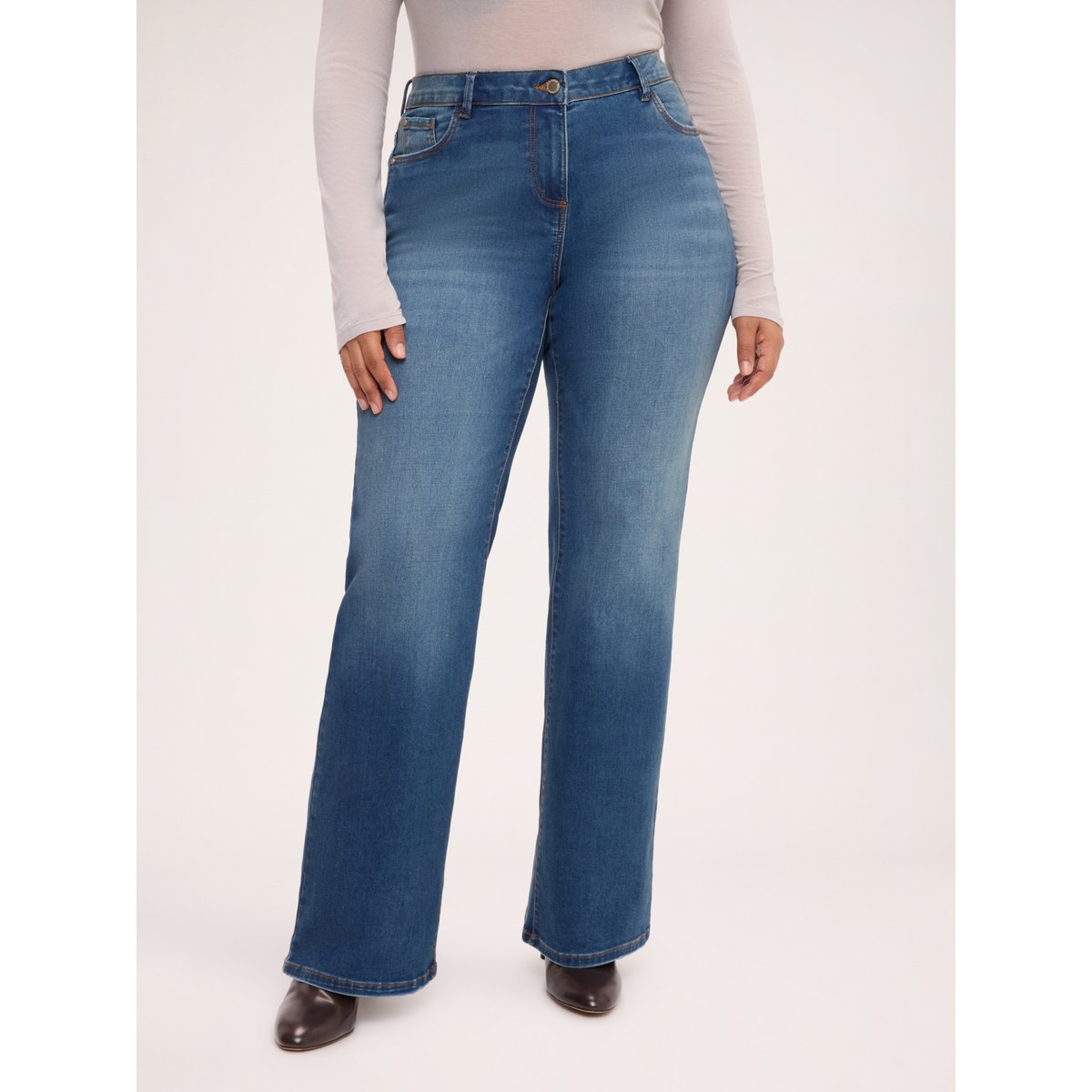 Jean Bootcut délavage washed bleu, FIORELLA RUBINO
