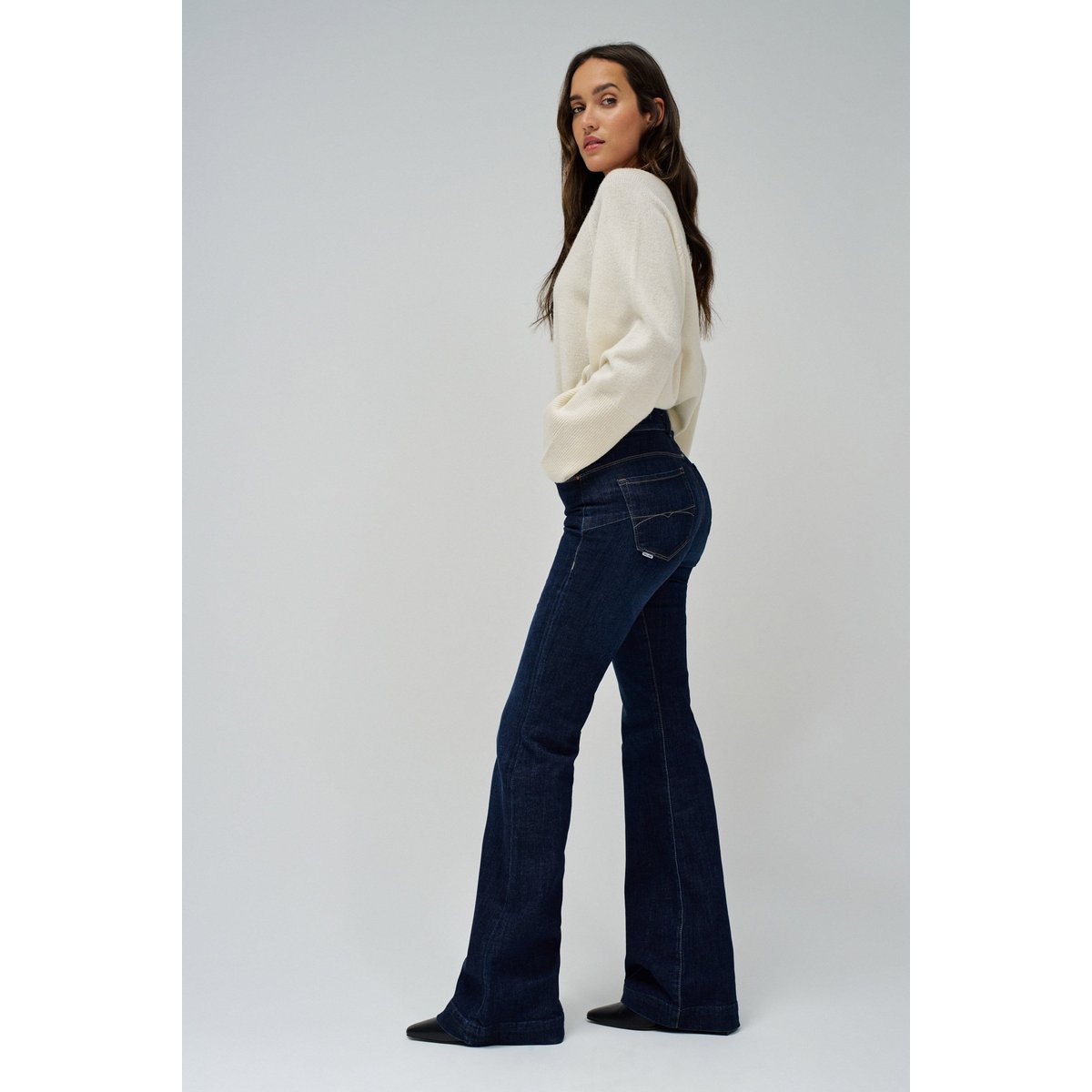 JEAN FAITH PUSH IN FLARE bleu foncé, SALSA JEANS