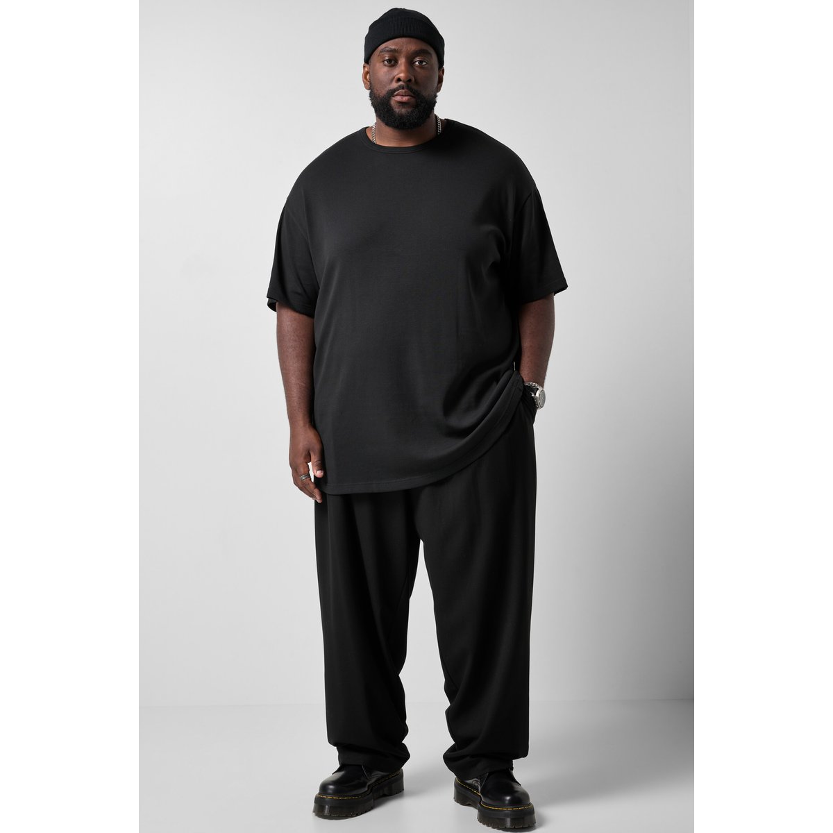 T-shirt à manches courtes, coupe oversize noir, STHUGE