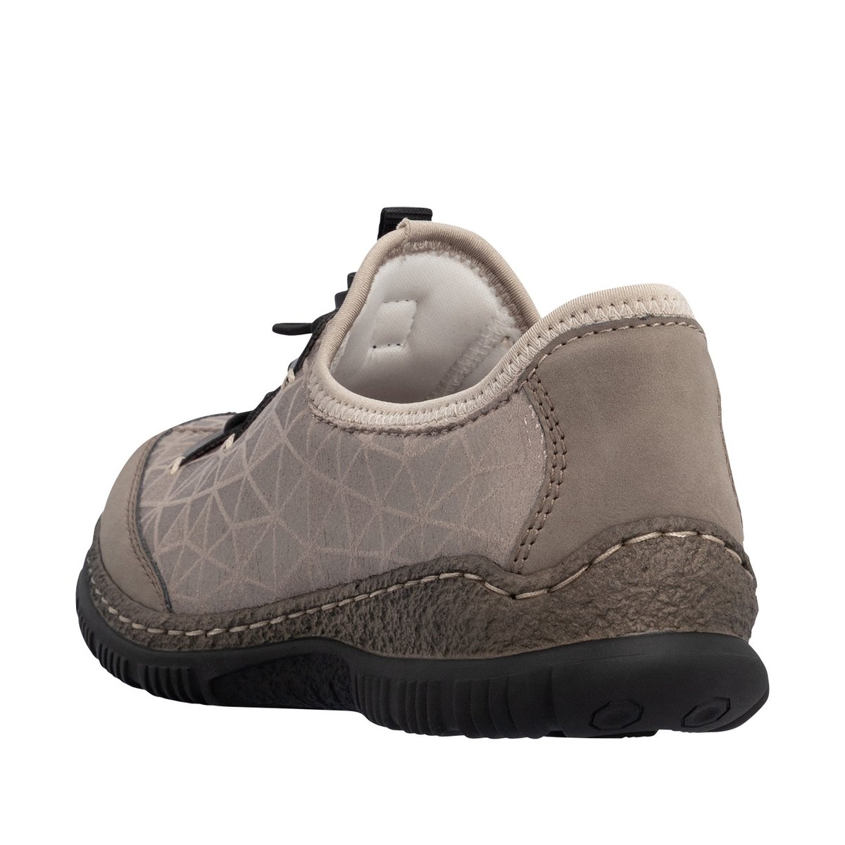 Sneakers beiges à talon plat pourvues d'une fermeture élastiquée beige, RIEKER