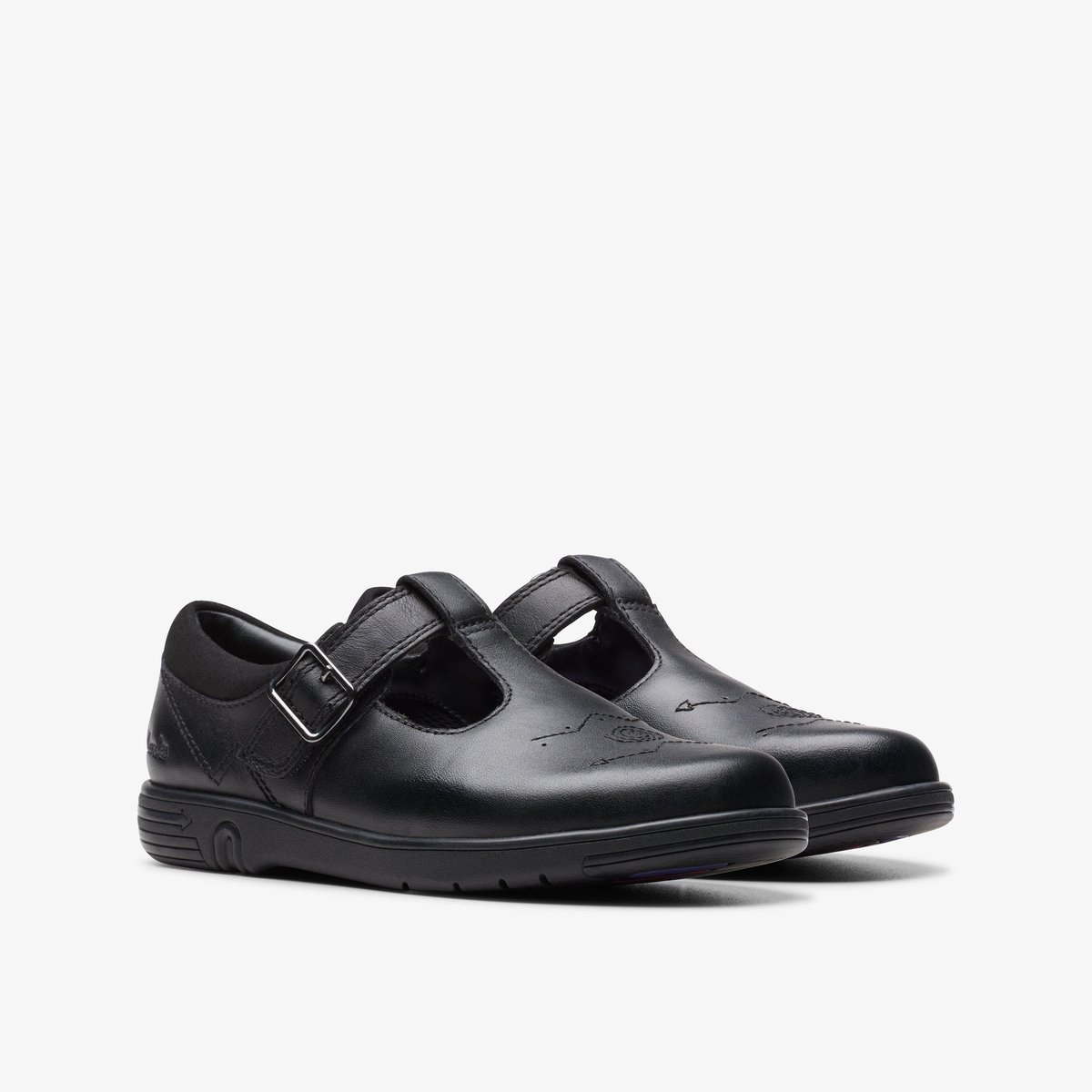 Derbies Cuir Ajustement Étroit JAZZY TAP K noir, CLARKS