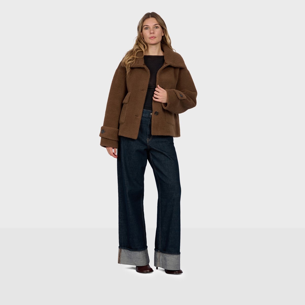 Veste à poches plaquées ANNE marron clair, OAKWOOD