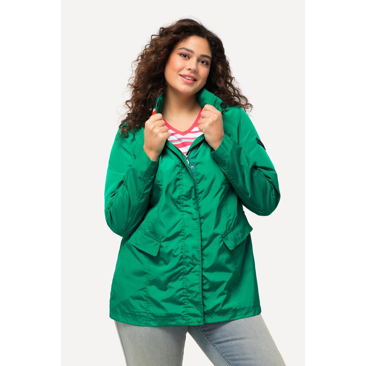 Veste technique HYPRAR, col montant, capuche émeraude, ULLA POPKEN