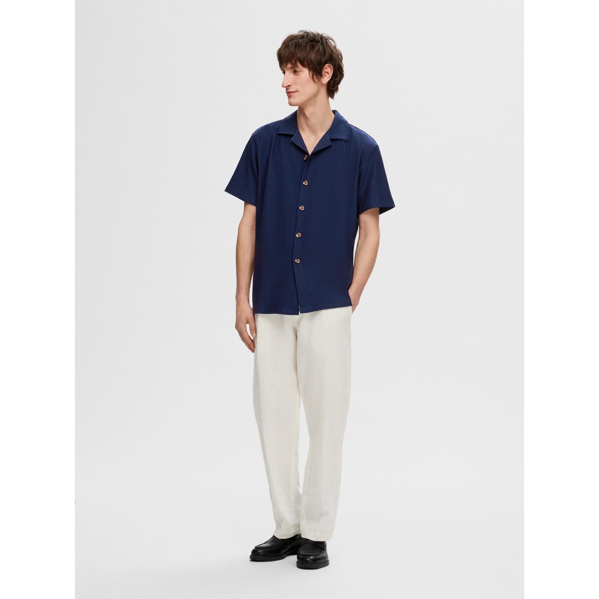 Chemise À Manches Courtes black iris, SELECTED