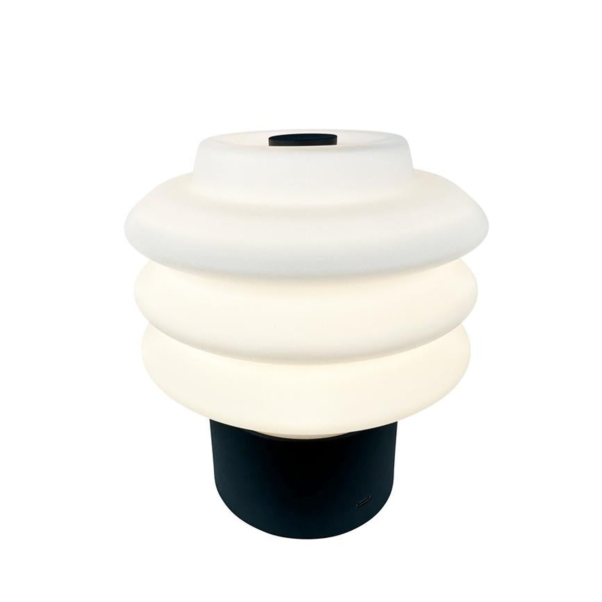 Lampe à poser LED verre opale DIVA noir, DYBERG LARSEN