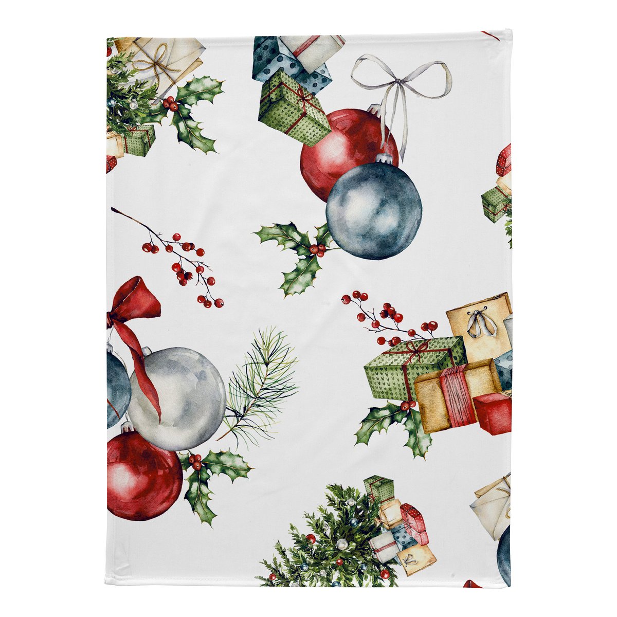 Lot de 2 torchons de NOËL PRESENTS blanc/rouge, NAF NAF HOME