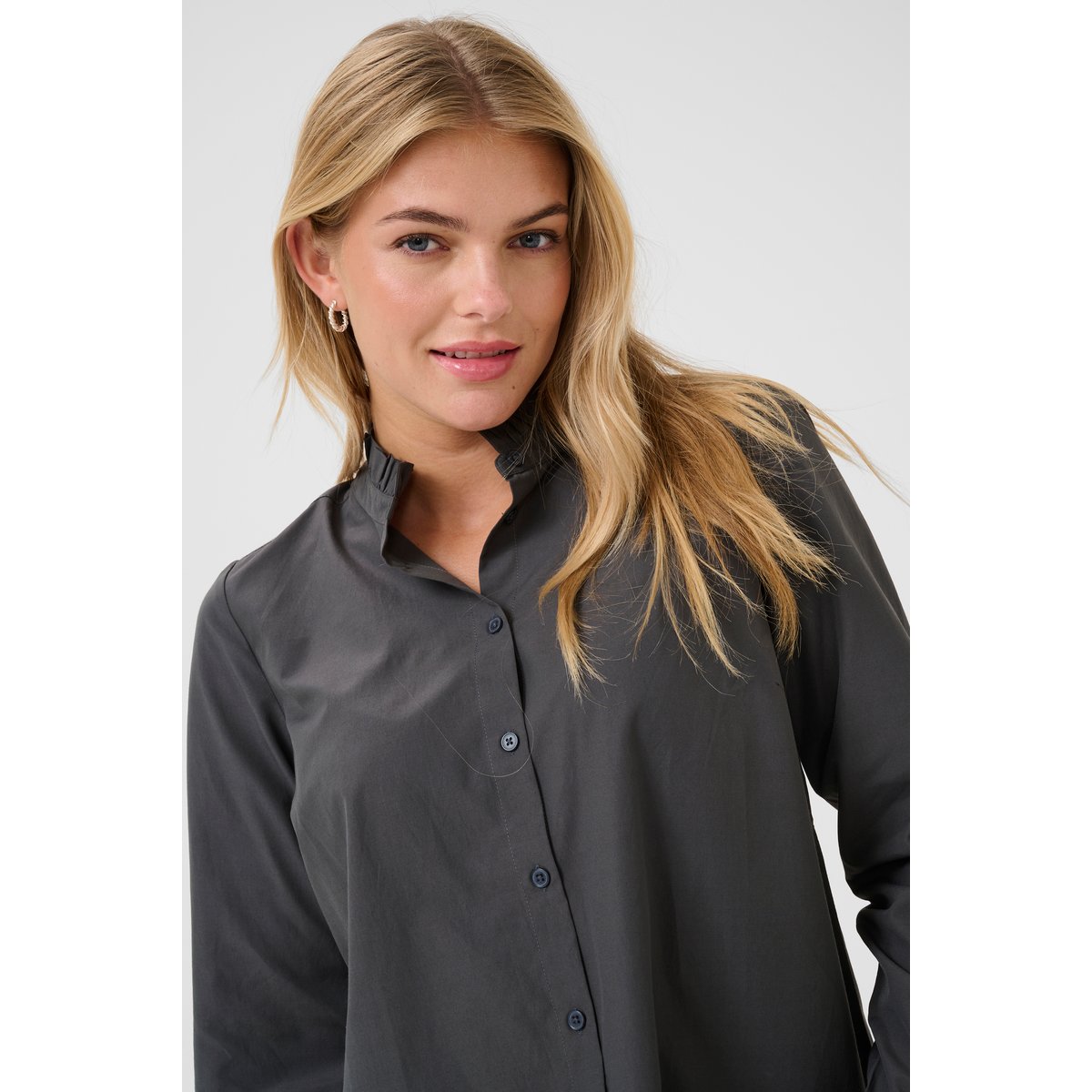 Long sleeved shirt noir black oyester, KAFFE