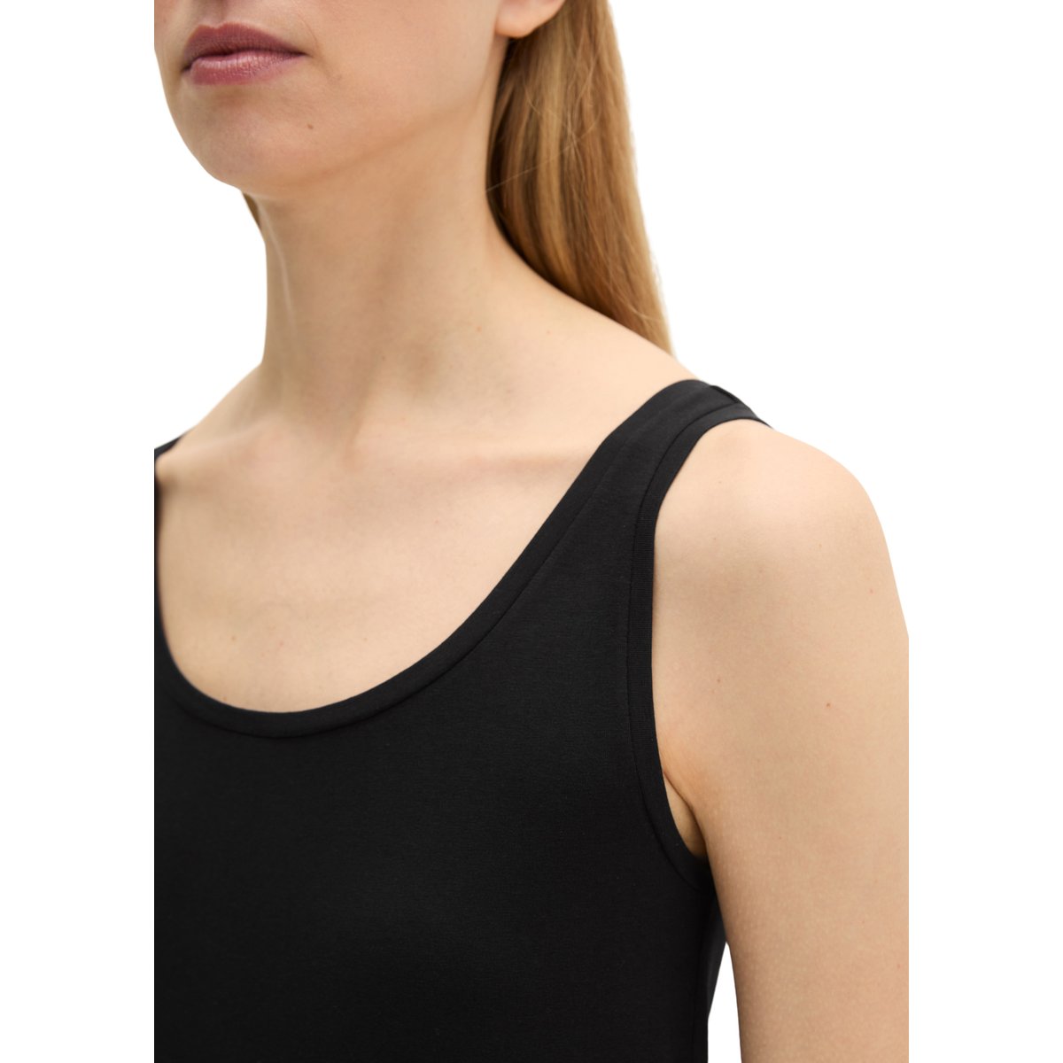 Débardeur slim en jersey simple stretch blanc, MARC O'POLO