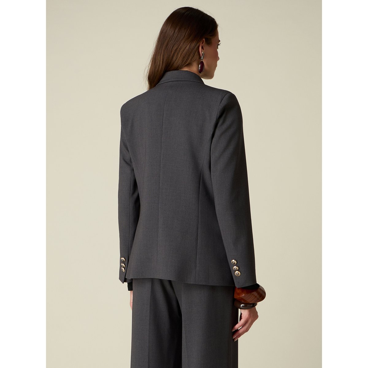 Blazer croisé avec boutons héraldiques gris, OLTRE