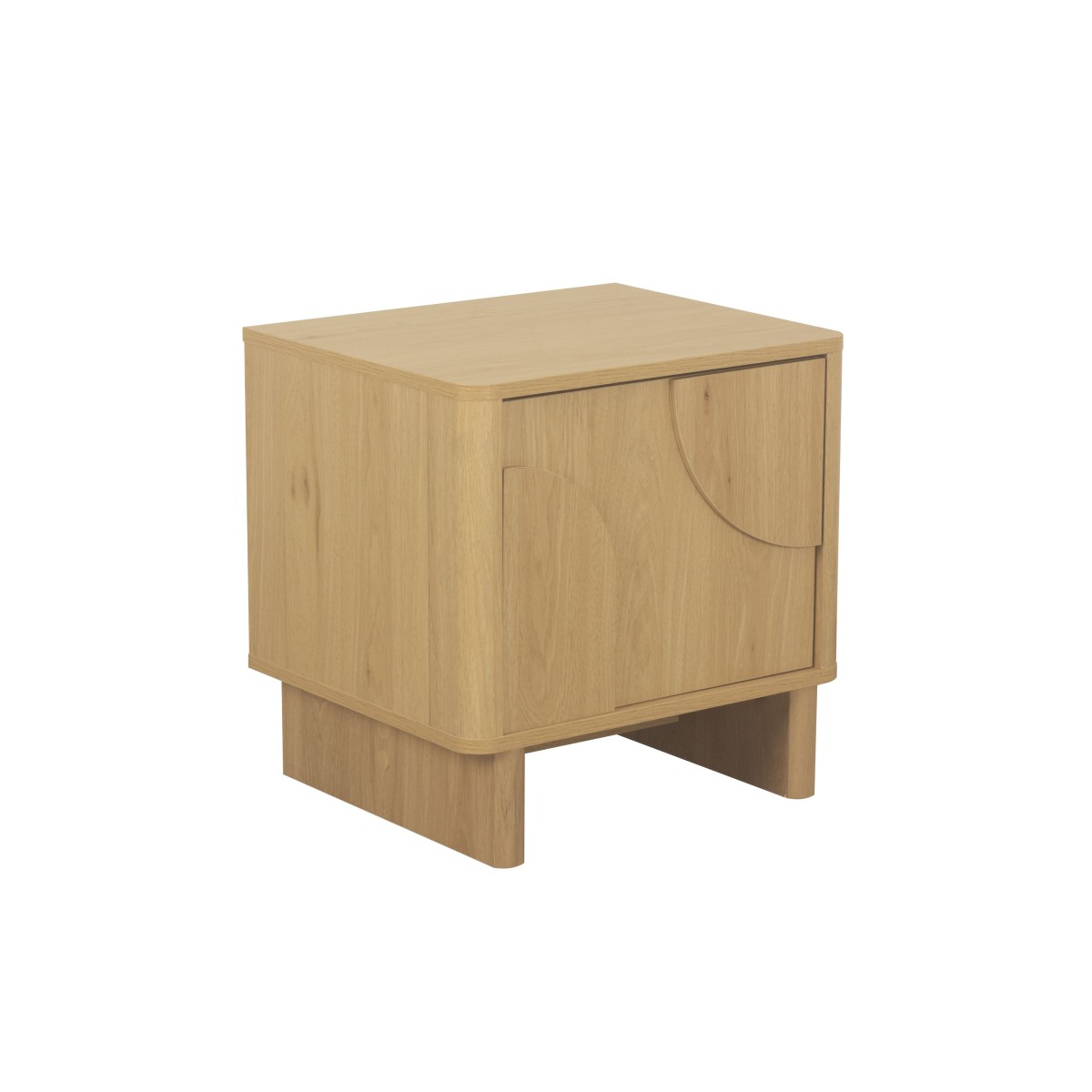 Chevet 1 porte formes arrondies - OCTAVE bois clair, CALICOSY
