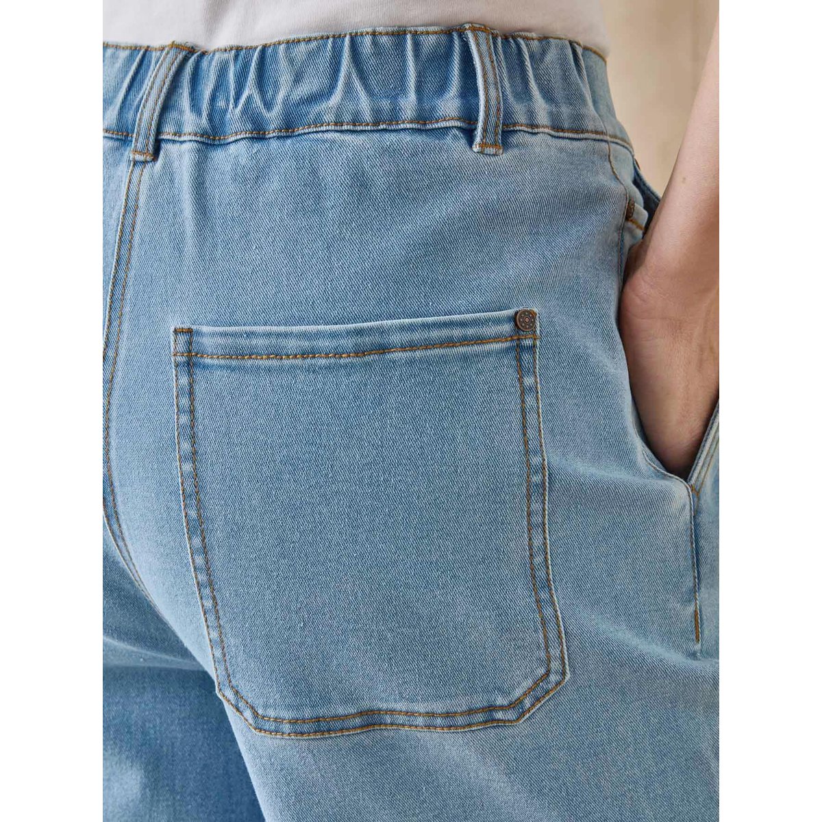 Jean large et court femme bleached, DAXON