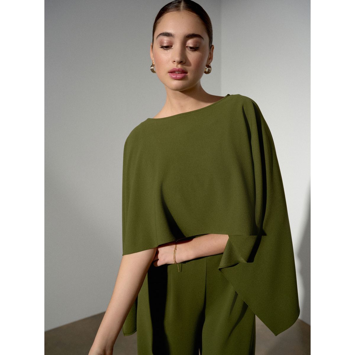 Combi-pantalon en jersey effet cape vert, NEXT