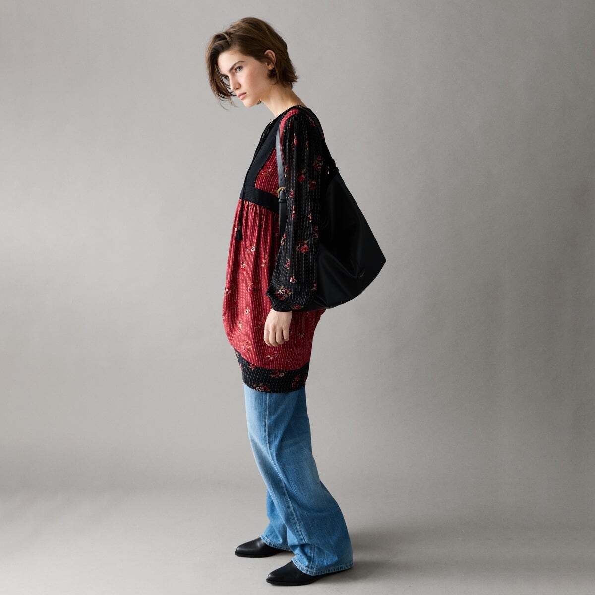 Robe Courte À Imprimé Floral noir, PEPE JEANS