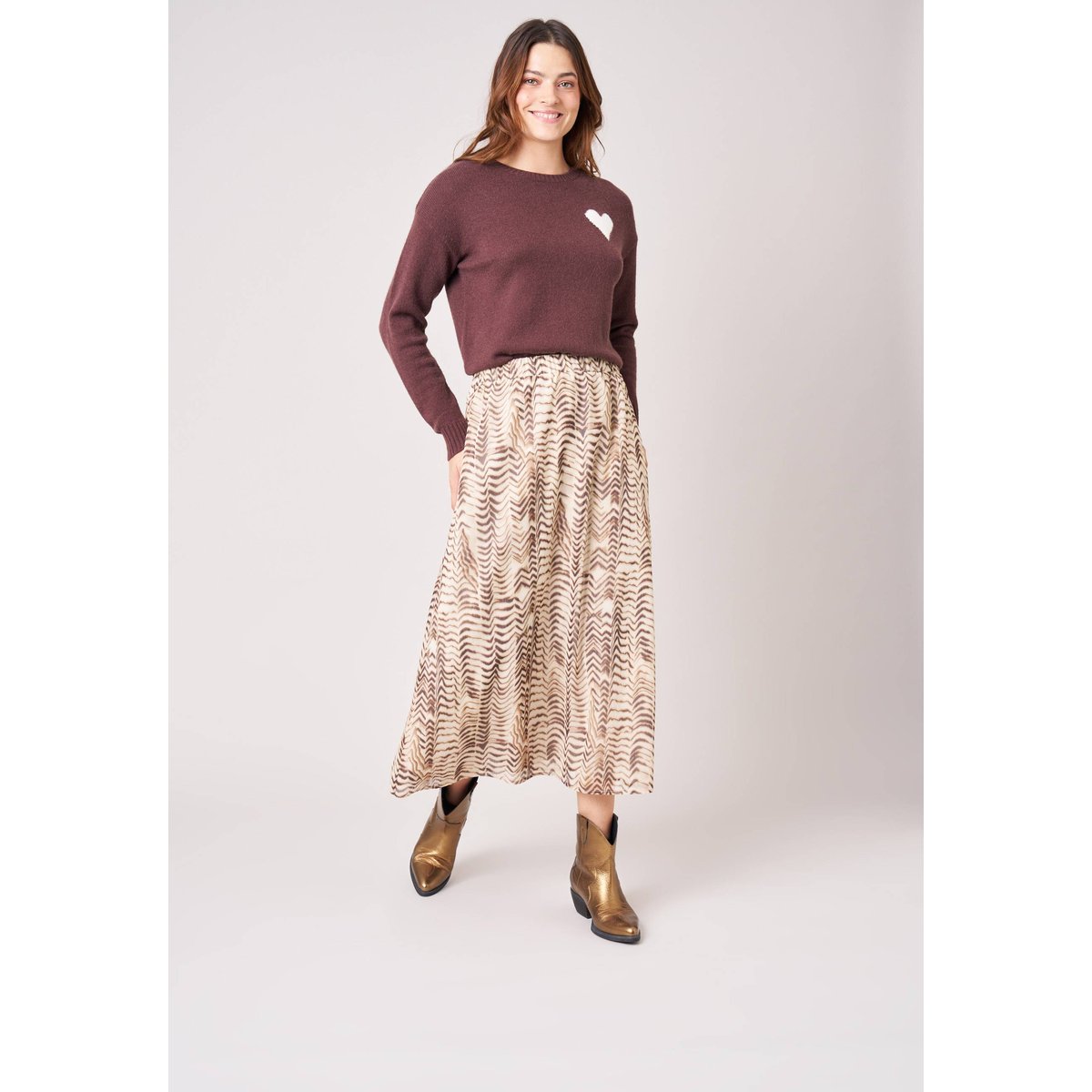 Jupe longue femme PRISCIA cream, DEELUXE