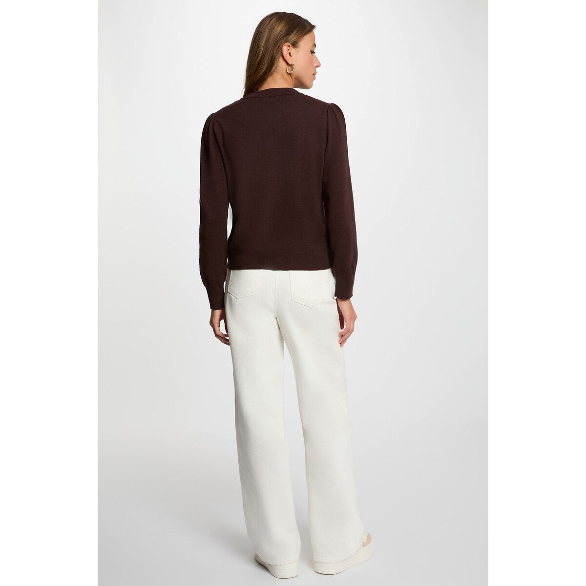 Knitted Buttoned Cardigan chocolate, MORGAN