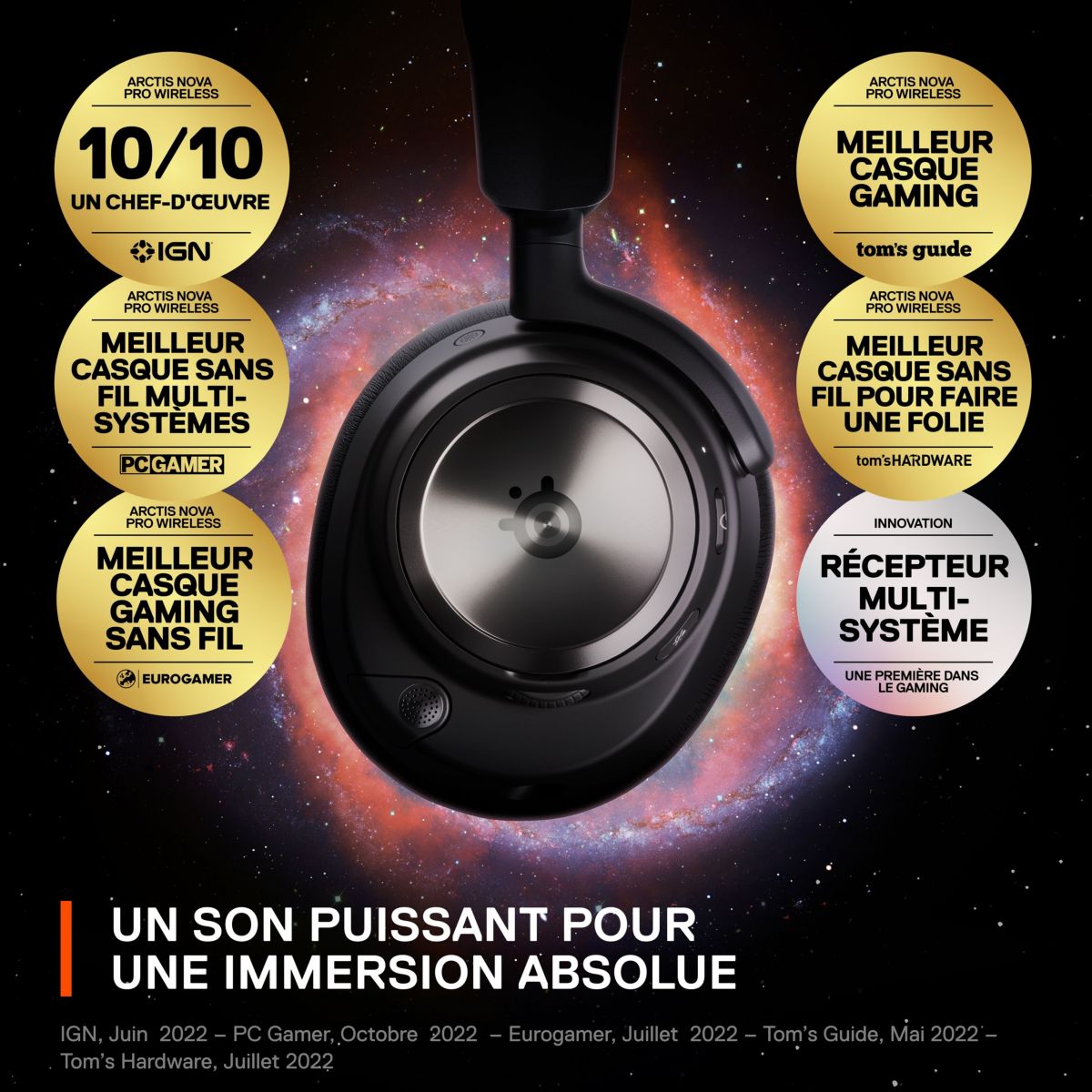 Casque gamer Arctis Nova Pro Wireless PS5 PC Exclusif couleur unique, STEELSERIES