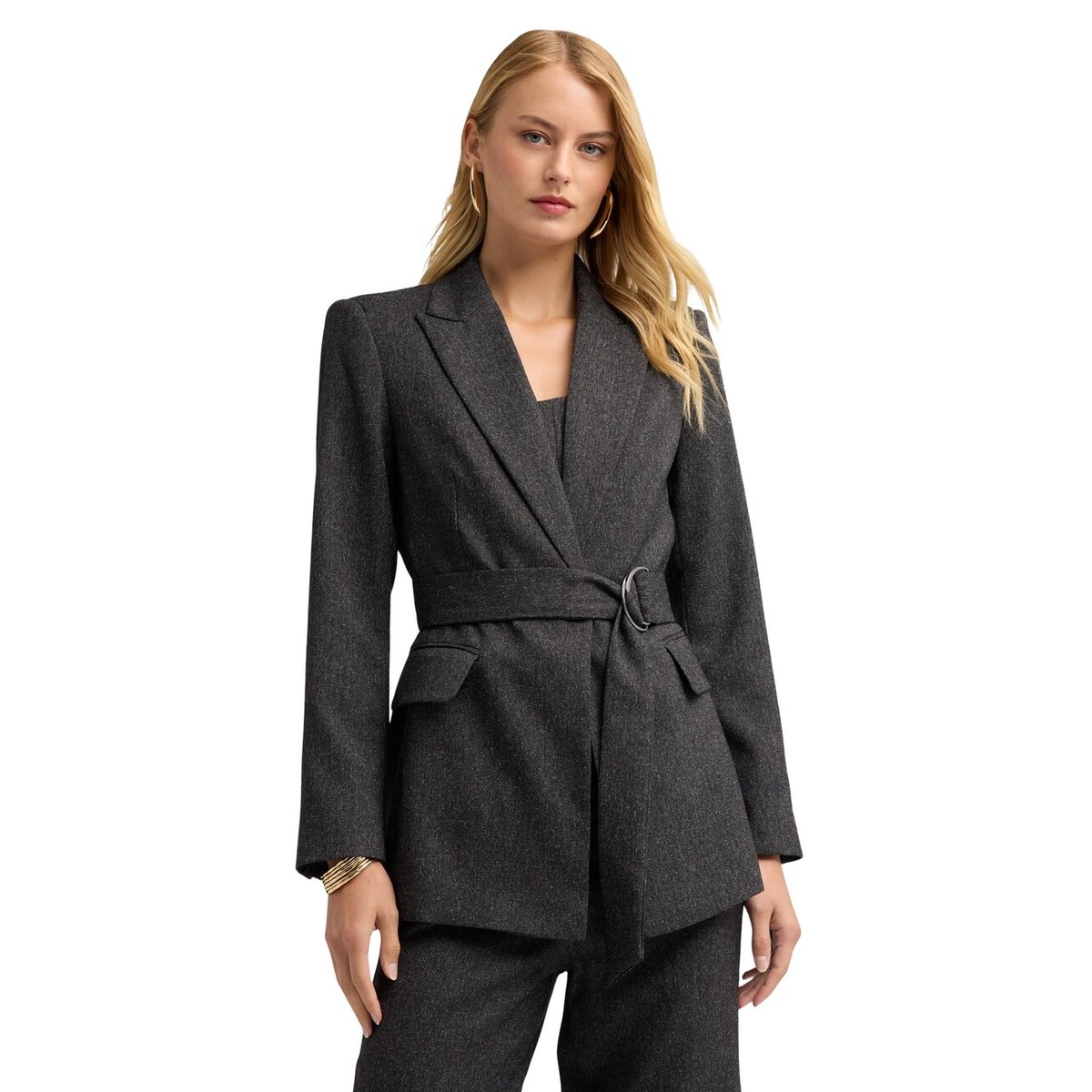 Blazer avec ceinture gris, MOTIVI
