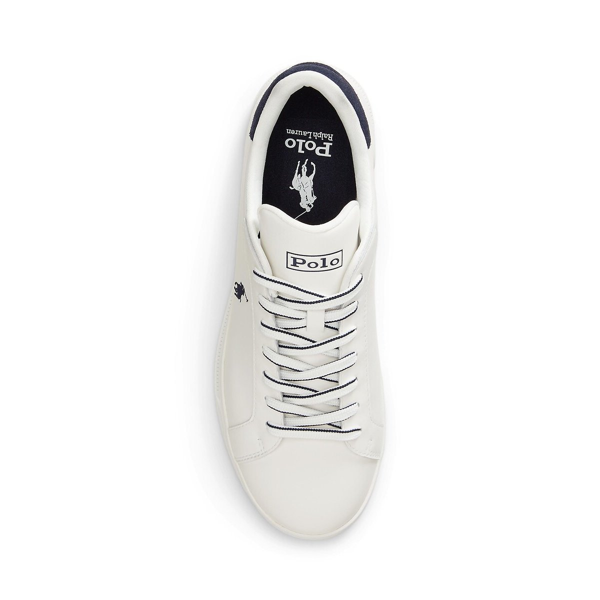 Baskets en cuir HERITAGE COURT blanc/bleu marine, POLO RALPH LAUREN