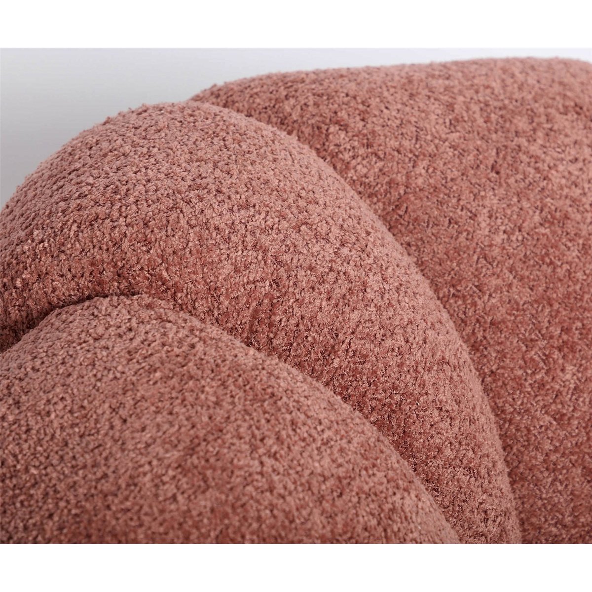 Fauteuil pivotant en coton bouclé terracotta coton bouclé, RECOLLECTION