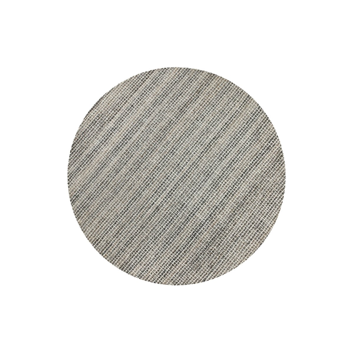 Tapis rond minimaliste à maille fine , Hamptons FOURTEEN gris marron, chiné, WECON HOME