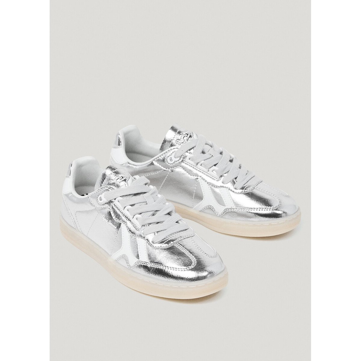 Baskets Ball Sparkly argenté, PEPE JEANS