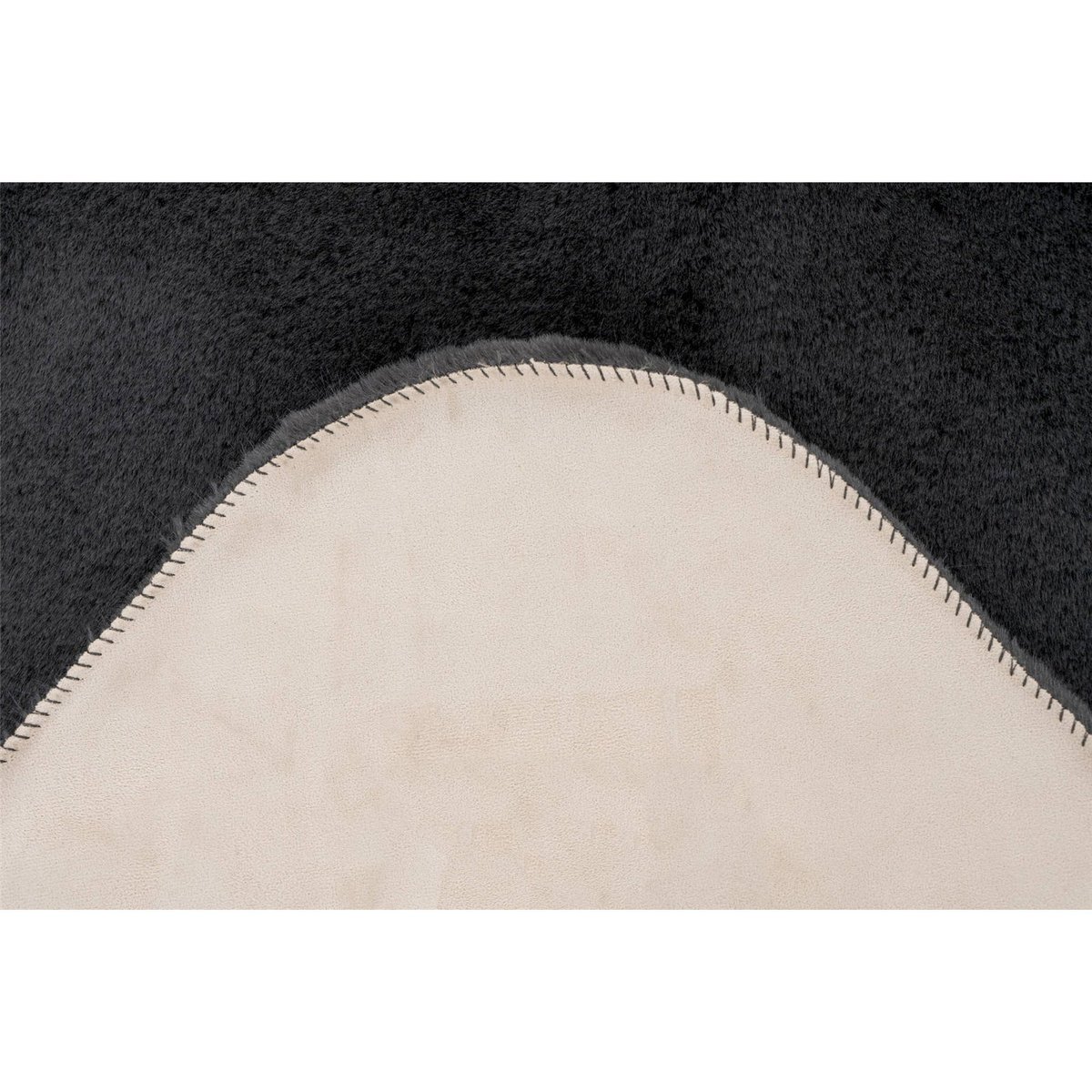 Tapis en polyester effet peau de mouton gris graphite profond, ARTE ESPINA