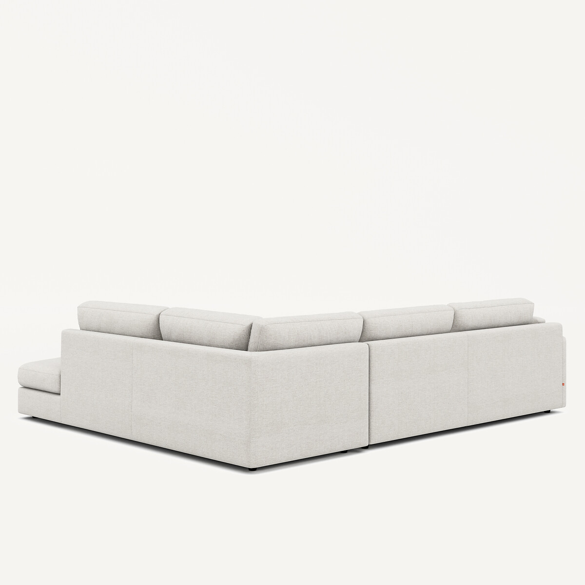 Sofá-cama de canto e chaise-longue, em algodão reciclado, CÉSAR cinzento claro, AM.PM