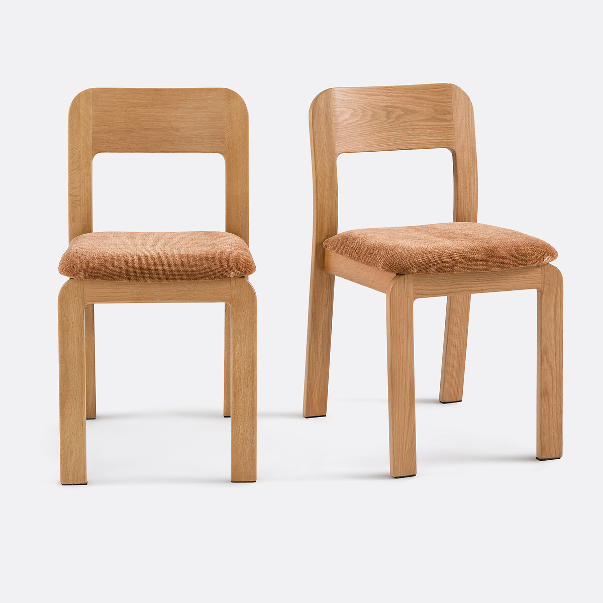 Set van 2 massief eiken gestoffeerde stoelen Talet eik/brons, LA REDOUTE INTERIEURS