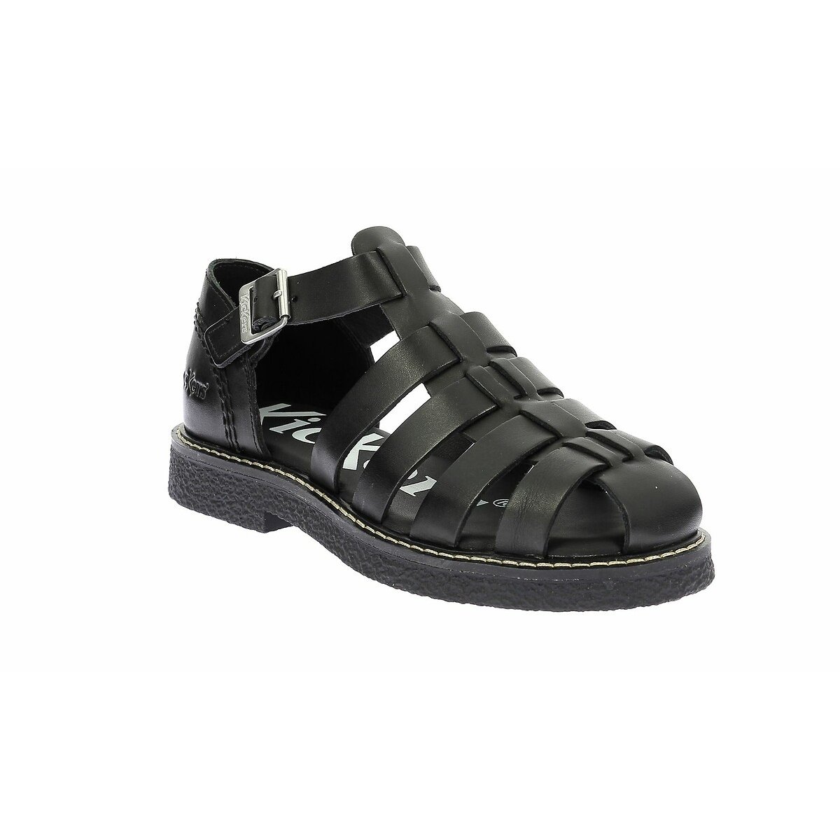 Leren vissersandalen Kick Lergo zwart, KICKERS