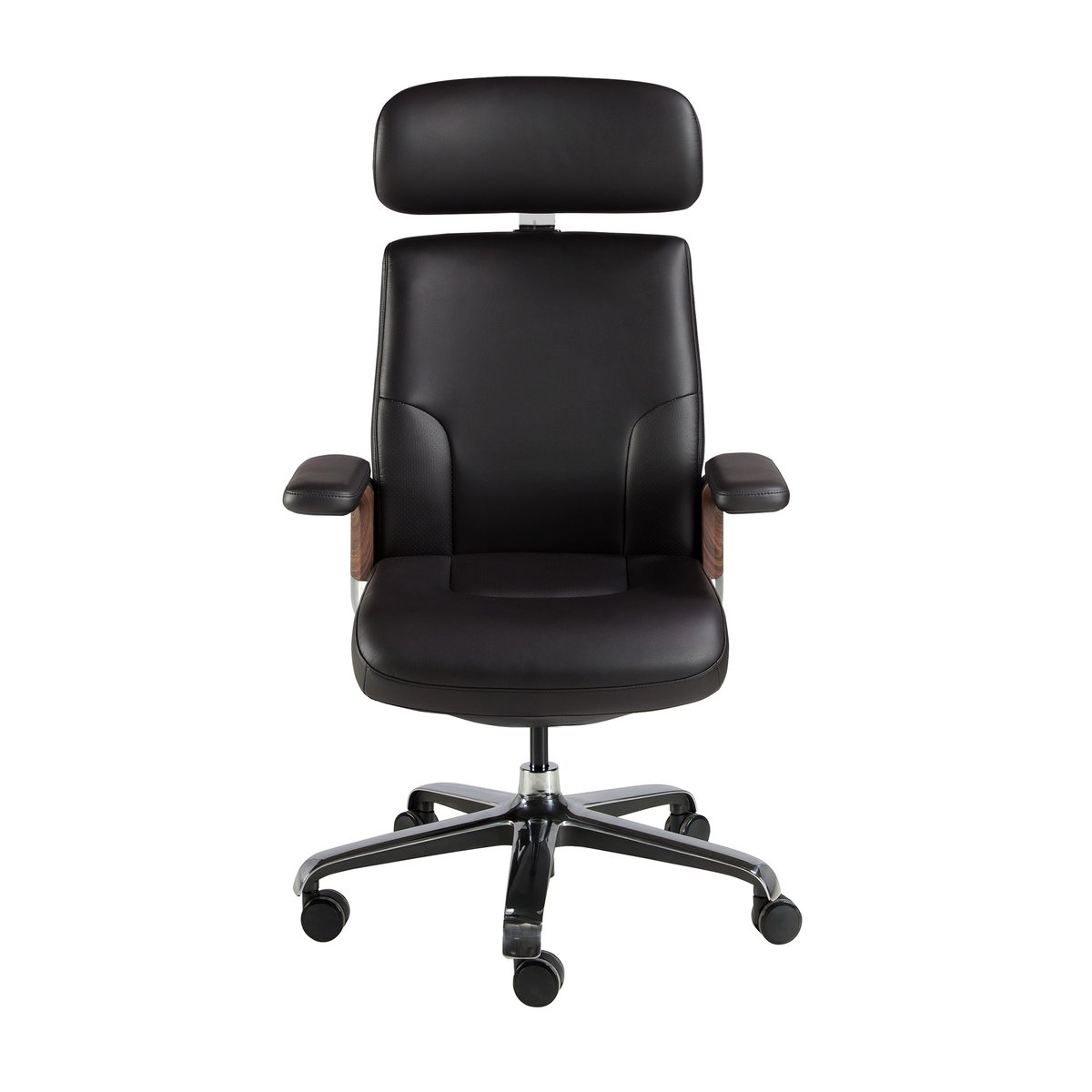 Fauteuil de bureau pivotant en similicuir acier noir, ANGEL CERDA