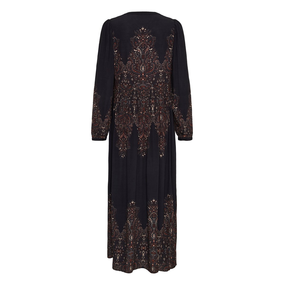 Robe noir black ethnic florals, CREAM