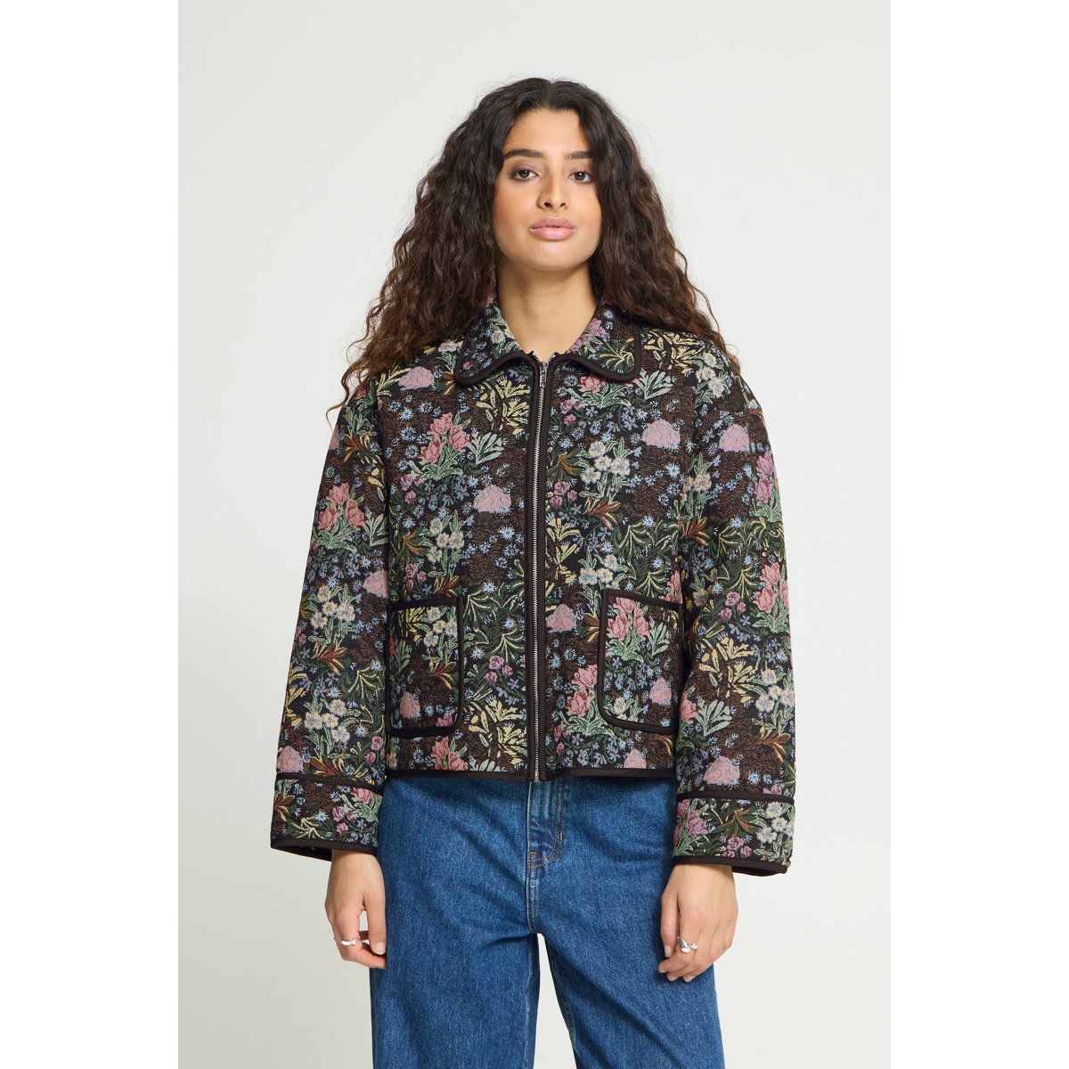Veste d'extérieur multicolore jacquard flower, ICHI
